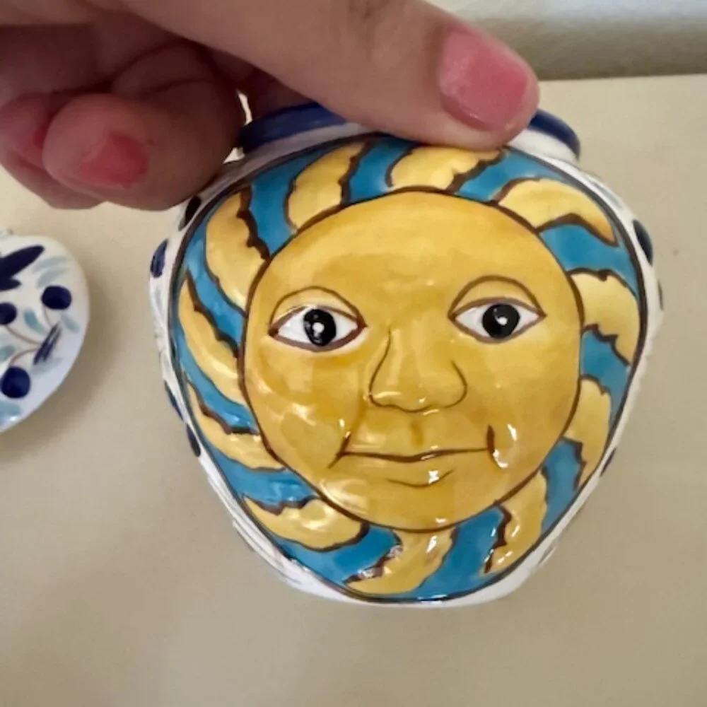 vintage soleil hand painted ceramic set 3